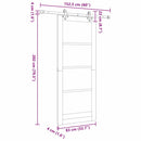 vidaXL Csúszó ajtó Természetes 83 x 202 cm Tömör fenyőfa és üveg