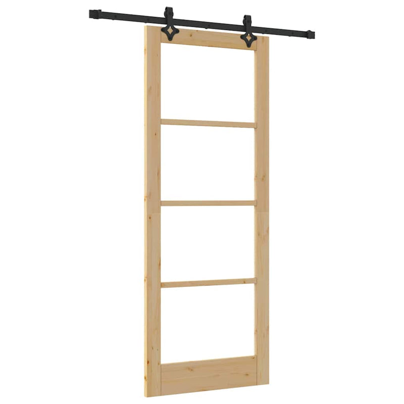 vidaXL Csúszóajtó Egyéb Barna 83 x 211 cm Fa és fém