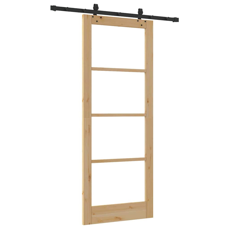 vidaXL Csúszóajtó Egyéb Barna 83 x 211 cm Fa és fém