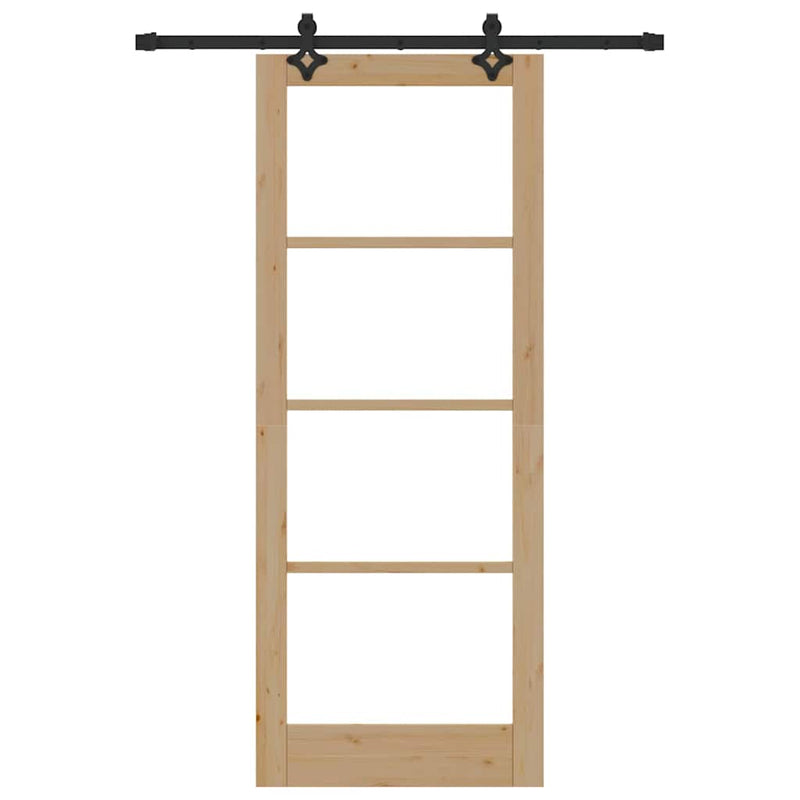 vidaXL Csúszóajtó Egyéb Barna 83 x 211 cm Fa és fém