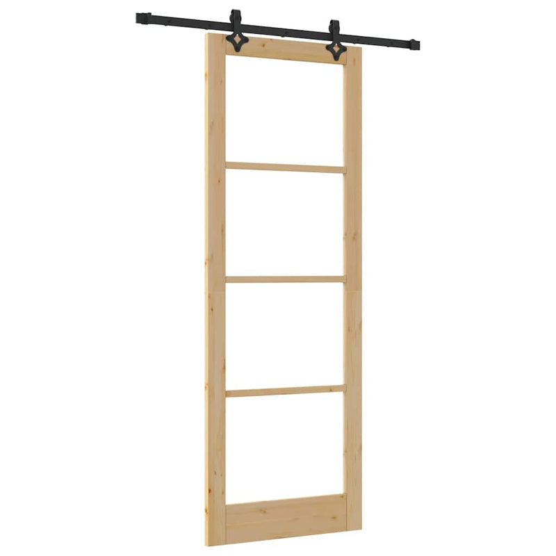 vidaXL Csúszóajtó Egyéb Barna 83 x 232 cm Fa és fém