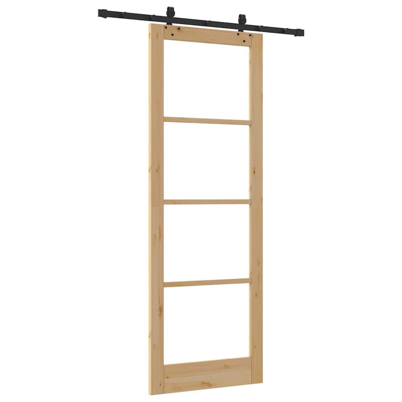 vidaXL Csúszóajtó Egyéb Barna 83 x 232 cm Fa és fém