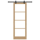 vidaXL Csúszó ajtó Természetes 83 x 232 cm Tömör fenyőfa és üveg