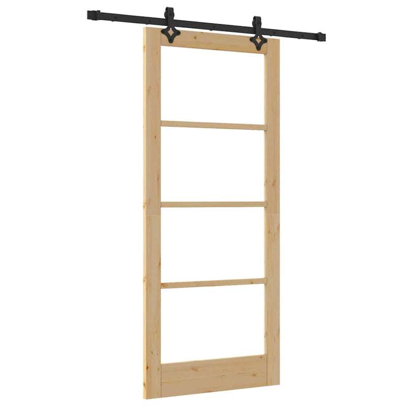 vidaXL Csúszóajtó Egyéb Barna 86 x 198.5 cm Fa és fém