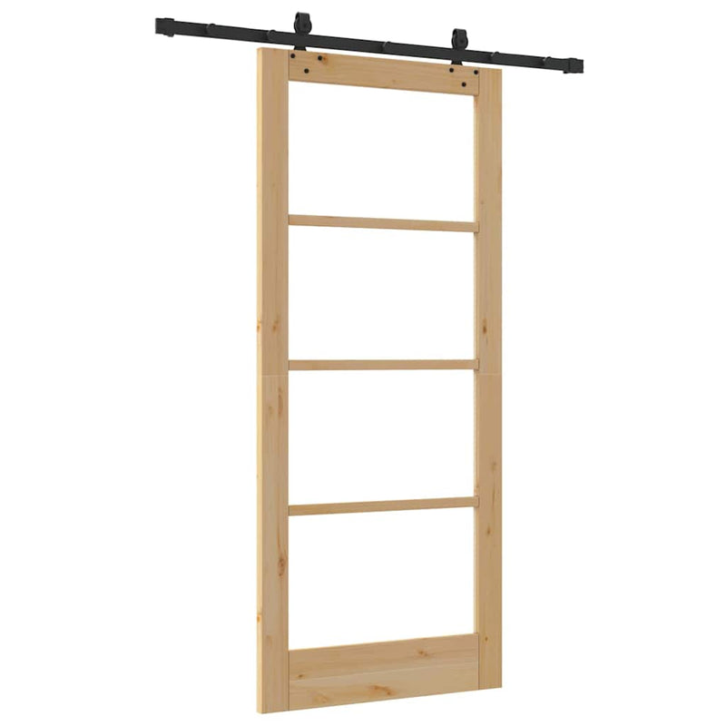 vidaXL Csúszóajtó Egyéb Barna 86 x 198.5 cm Fa és fém