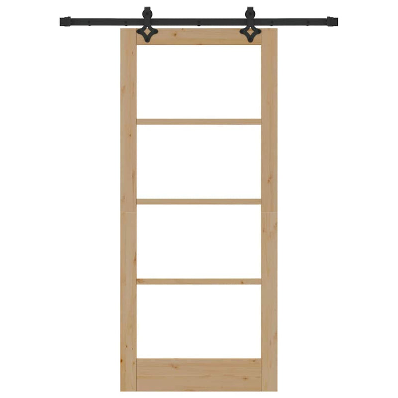 vidaXL Csúszóajtó Egyéb Barna 86 x 198.5 cm Fa és fém