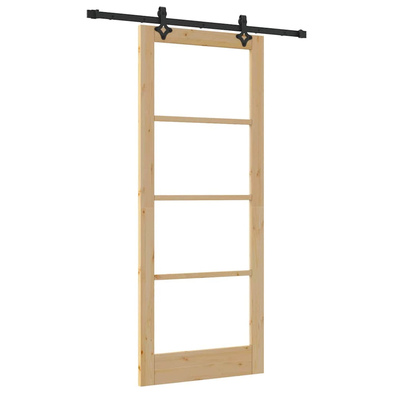 vidaXL Csúszóajtó Egyéb Barna 86 x 211 cm Fa és fém