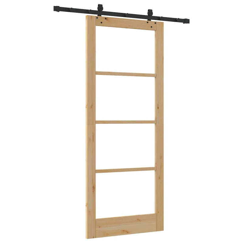vidaXL Csúszóajtó Egyéb Barna 86 x 211 cm Fa és fém