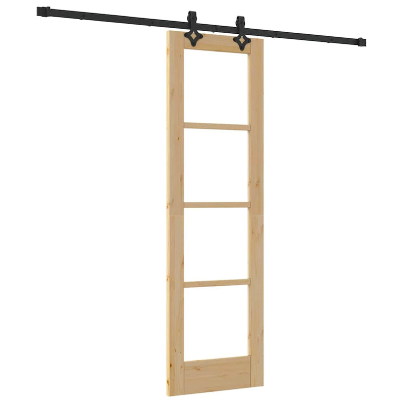 vidaXL Csúszóajtó Egyéb Barna 61 x 198.5 cm Fa és fém