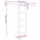 vidaXL Csúszó ajtó Természetes 61 x 198,5 cm Tömör fenyőfa és üveg
