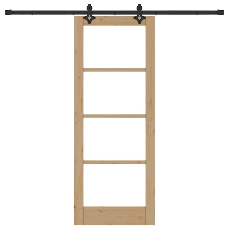 vidaXL Csúszóajtó Egyéb Barna 78 x 202 cm Fa és fém