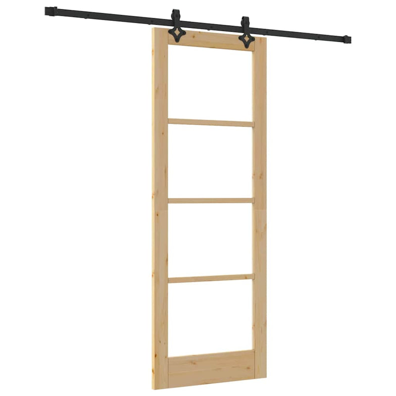 vidaXL Csúszóajtó Egyéb Barna 78 x 211 cm Fa és fém