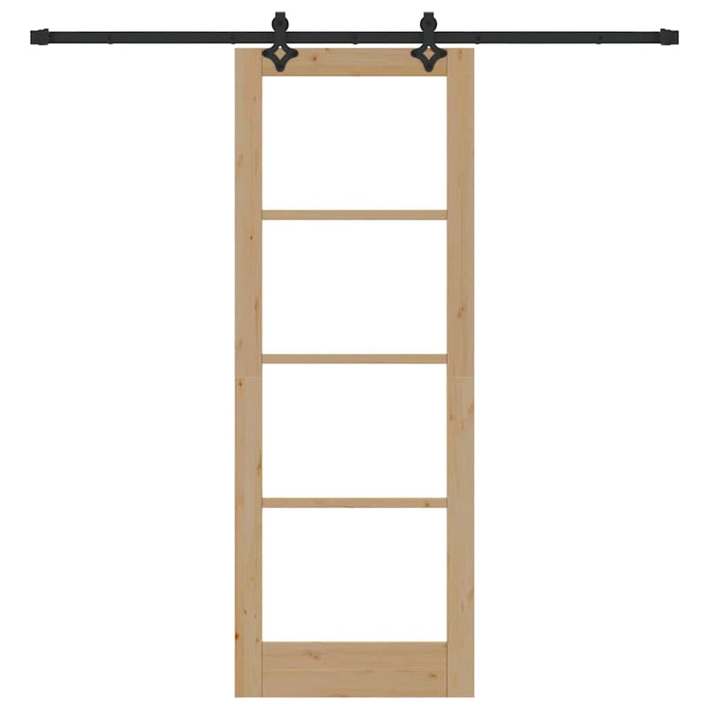 vidaXL Csúszóajtó Egyéb Barna 78 x 211 cm Fa és fém