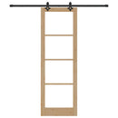 vidaXL Csúszó ajtó Természetes 78 x 232 cm Tömör fenyőfa és üveg