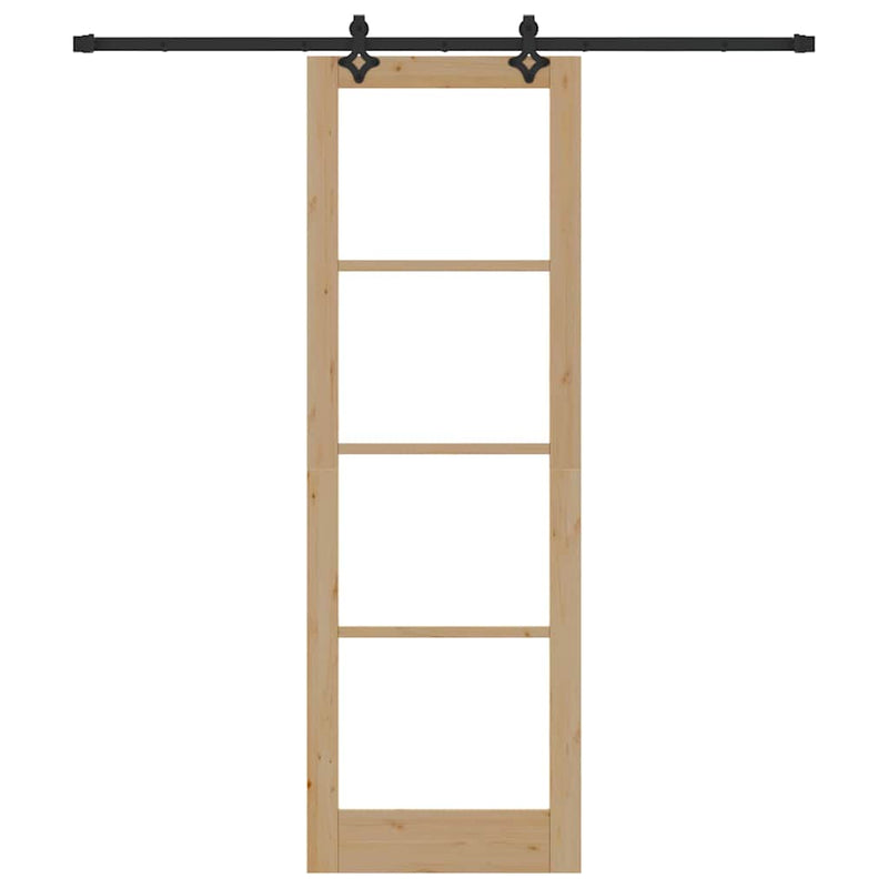 vidaXL Csúszóajtó Egyéb Barna 78 x 232 cm Fa és fém