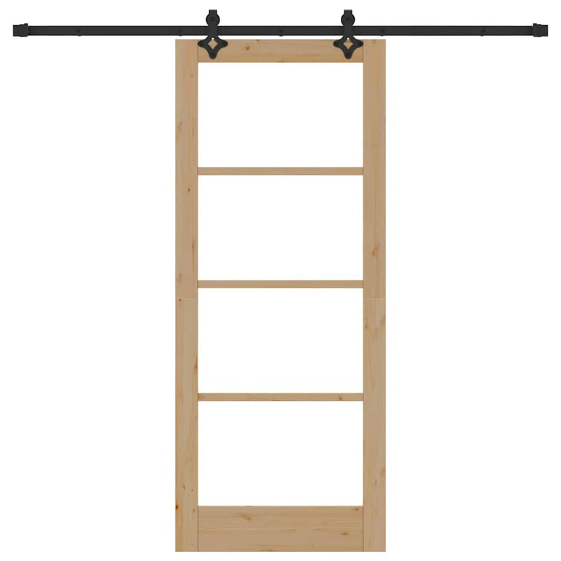 vidaXL Csúszóajtó Egyéb Barna 83 x 202 cm Fa és fém