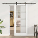 vidaXL Csúszó ajtó Fehér 83 x 202 cm Tömör fenyőfa és üveg