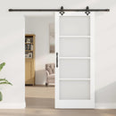 vidaXL Csúszó ajtó Fehér 83 x 202 cm Tömör fenyőfa és üveg