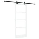 vidaXL Csúszó ajtó Fehér 83 x 202 cm Tömör fenyőfa és üveg