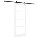 vidaXL Csúszó ajtó Fehér 83 x 202 cm Tömör fenyőfa és üveg