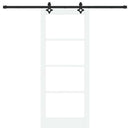 vidaXL Csúszó ajtó Fehér 83 x 202 cm Tömör fenyőfa és üveg