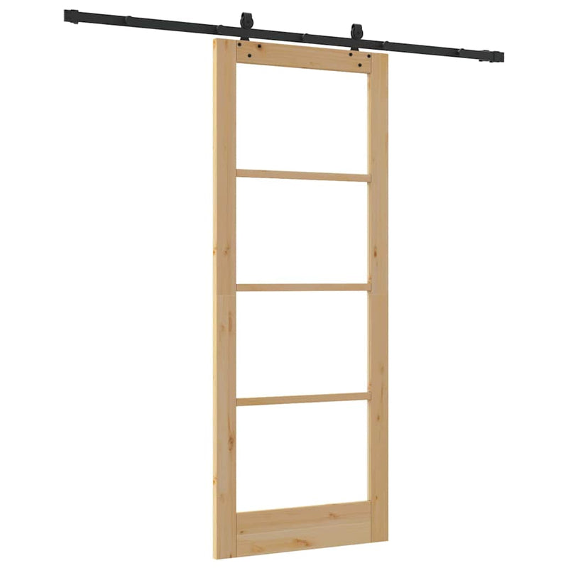 vidaXL Csúszóajtó Egyéb Barna 83 x 211 cm Fa és fém