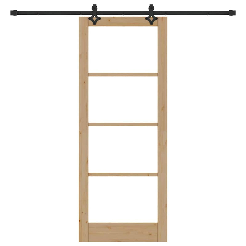 vidaXL Csúszóajtó Egyéb Barna 83 x 211 cm Fa és fém
