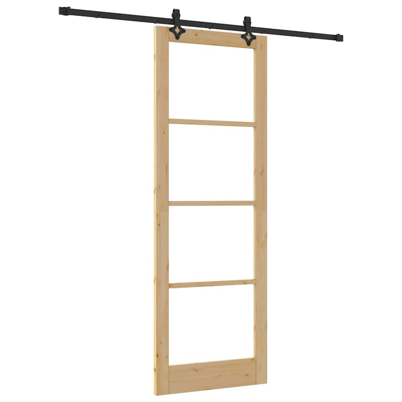 vidaXL Csúszóajtó Egyéb Barna 83 x 232 cm Fa és fém