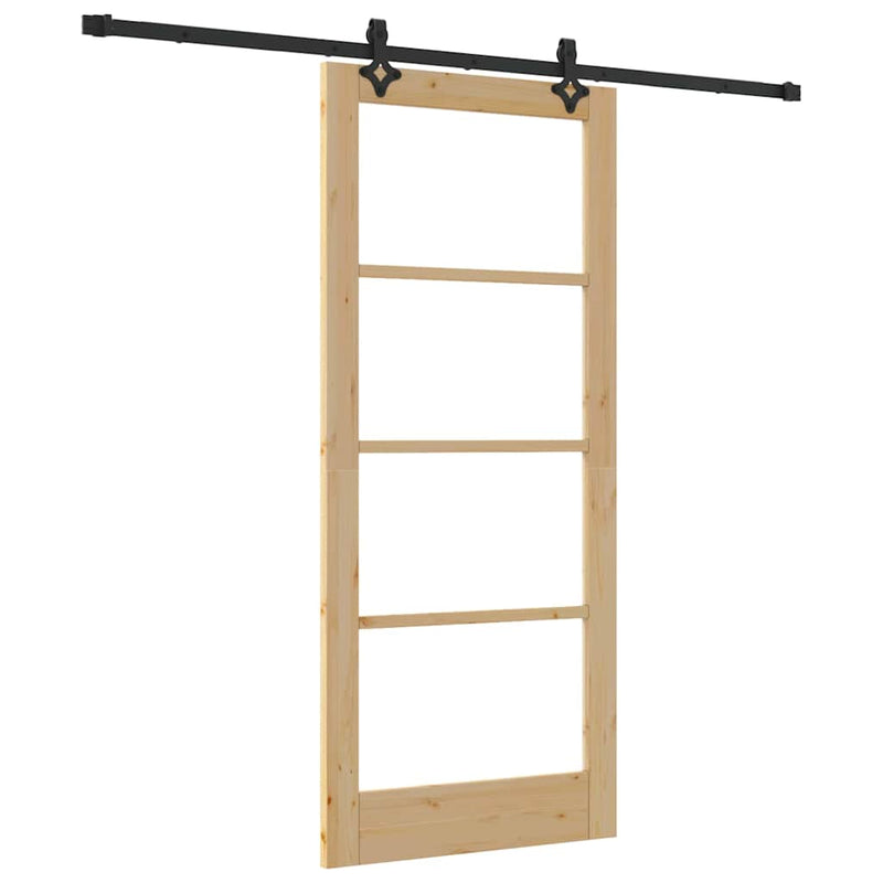 vidaXL Csúszóajtó Egyéb Barna 86 x 198.5 cm Fa és fém