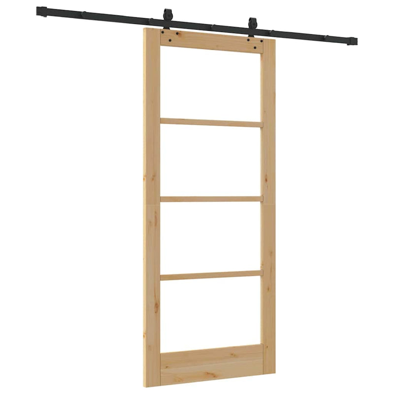 vidaXL Csúszóajtó Egyéb Barna 86 x 198.5 cm Fa és fém