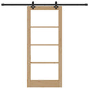 vidaXL Csúszó ajtó Természetes 86 x 198,5 cm Tömör fenyőfa és üveg