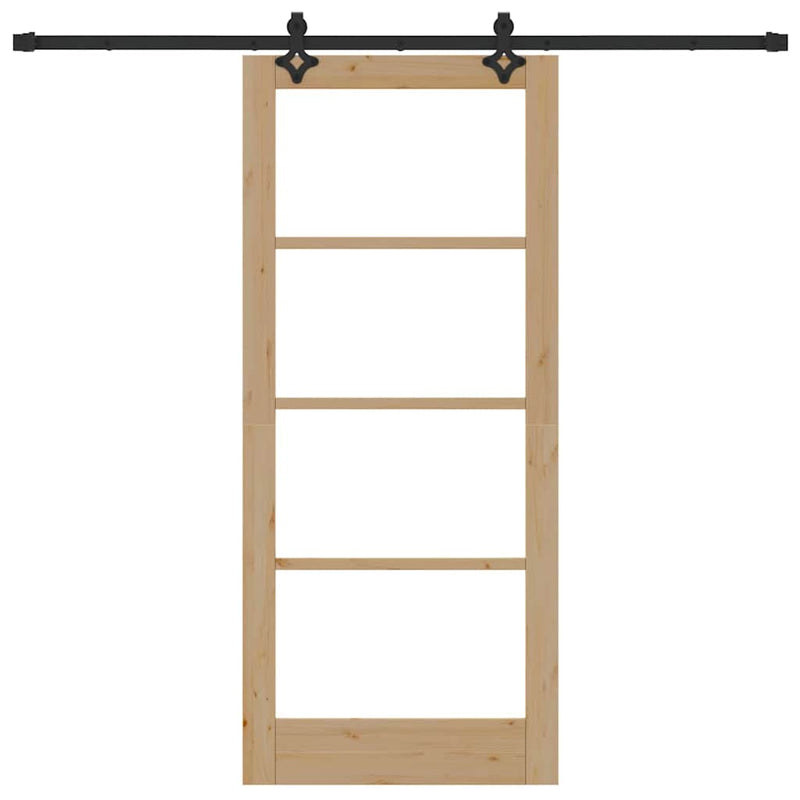 vidaXL Csúszóajtó Egyéb Barna 86 x 198.5 cm Fa és fém