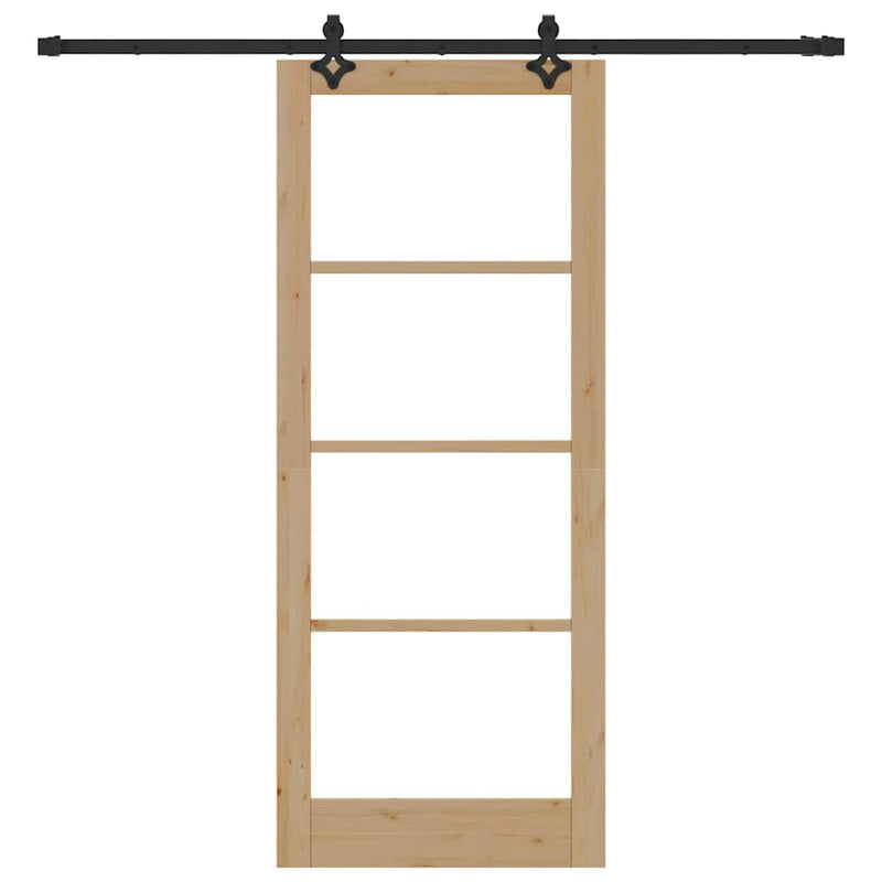 vidaXL Csúszóajtó Egyéb Barna 86 x 211 cm Fa és fém