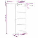 vidaXL Csúszó ajtó Természetes 93 x 202 cm Tömör fenyőfa és üveg