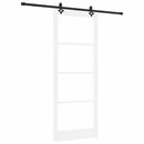 vidaXL Csúszó ajtó Fehér 93 x 232 cm Tömör fenyőfa és üveg