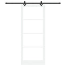 vidaXL Csúszó ajtó Fehér 93 x 232 cm Tömör fenyőfa és üveg
