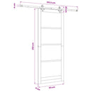 vidaXL Csúszó ajtó Fehér 93 x 232 cm Tömör fenyőfa és üveg