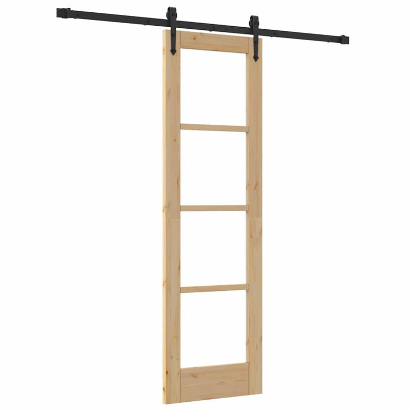 vidaXL Egyszerű Csúszó Ajtó Barna 61 x 198.5 cm Fa és fém