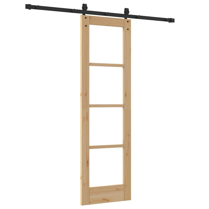 vidaXL Egyszerű Csúszó Ajtó Barna 61 x 198.5 cm Fa és fém