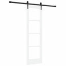 vidaXL Csúszó ajtó Fehér 61 x 198,5 cm Tömör fenyőfa és üveg
