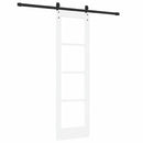 vidaXL Csúszó ajtó Fehér 61 x 198,5 cm Tömör fenyőfa és üveg