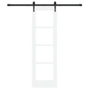 vidaXL Csúszó ajtó Fehér 61 x 198,5 cm Tömör fenyőfa és üveg