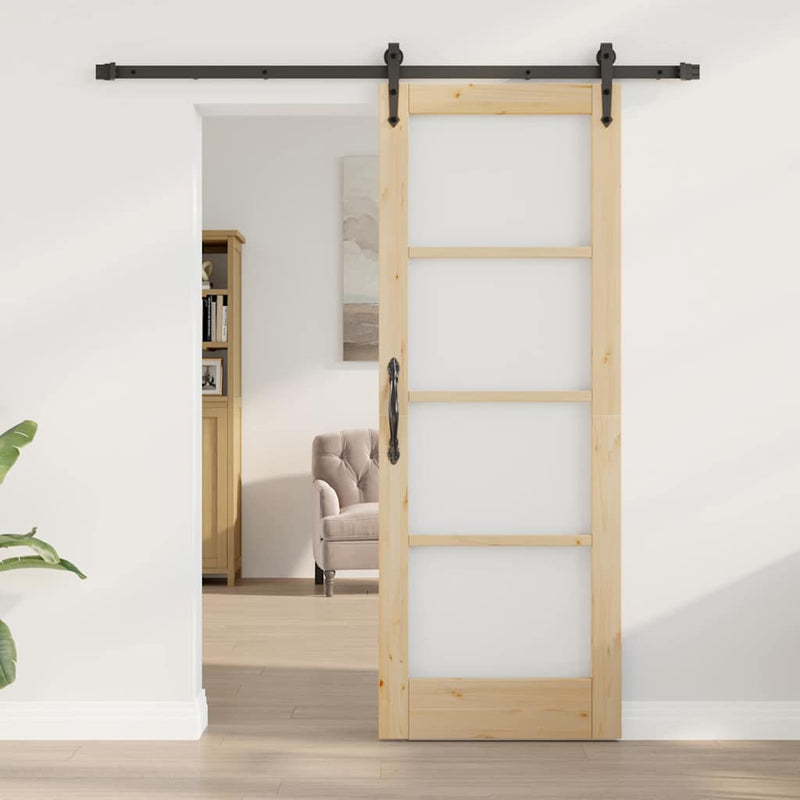 vidaXL Egyszerű Csúszó Ajtó Barna 73.5 x 198.5 cm Fa és fém