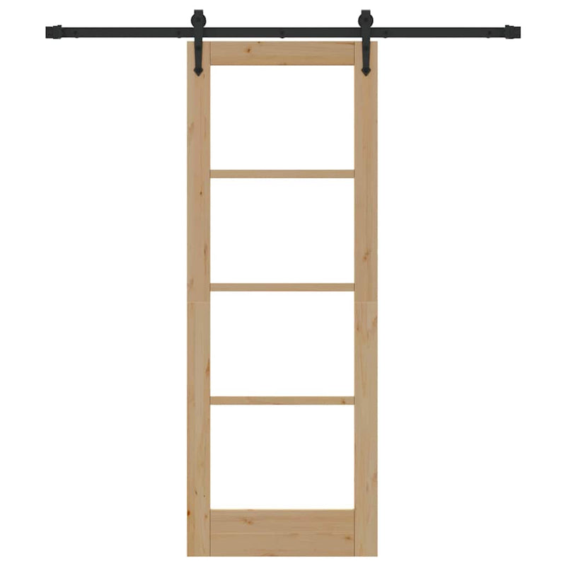 vidaXL Egyszerű Csúszó Ajtó Barna 73.5 x 198.5 cm Fa és fém
