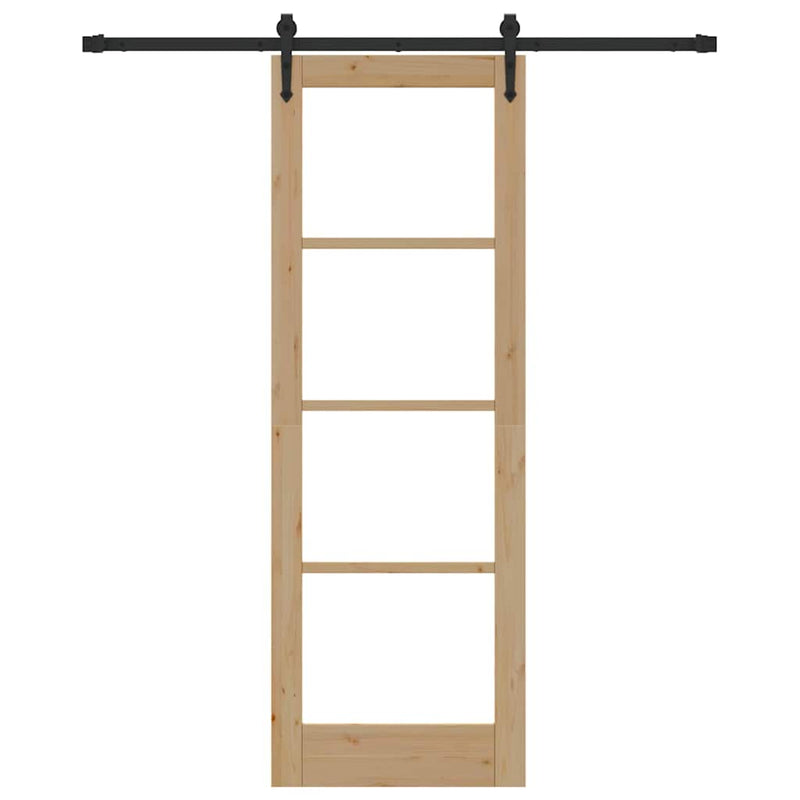 vidaXL Egyszerű Csúszó Ajtó Barna 73.5 x 211 cm Fa és fém