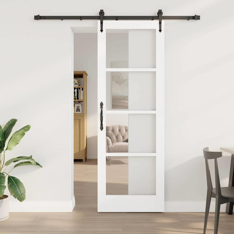 vidaXL Egyszerű Csúszó Ajtó Fehér 73.5 x 211 cm Fa és fém