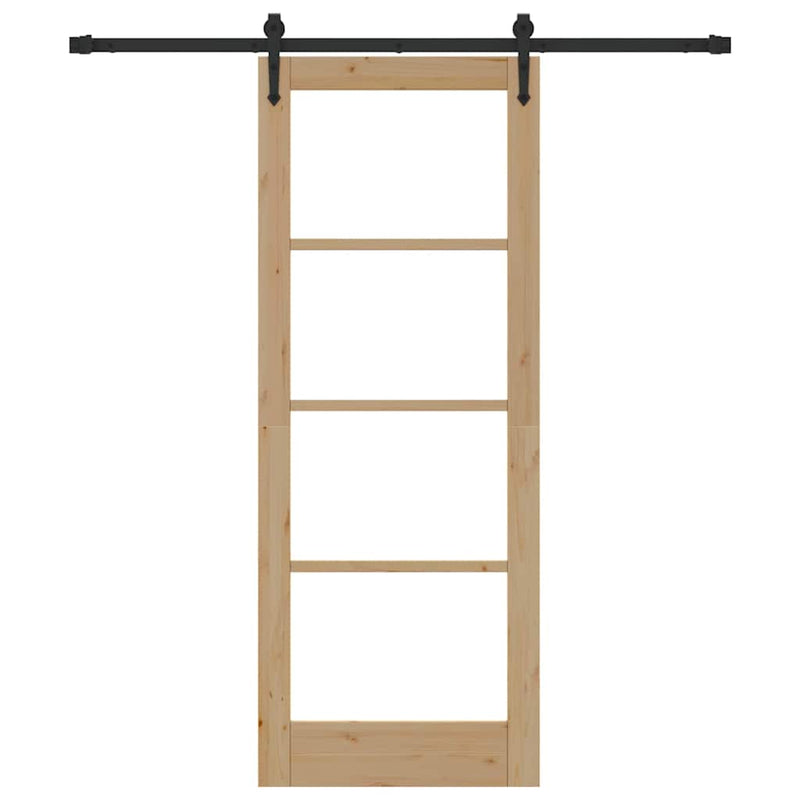 vidaXL Egyszerű Csúszó Ajtó Barna 78 x 202 cm Fa és fém