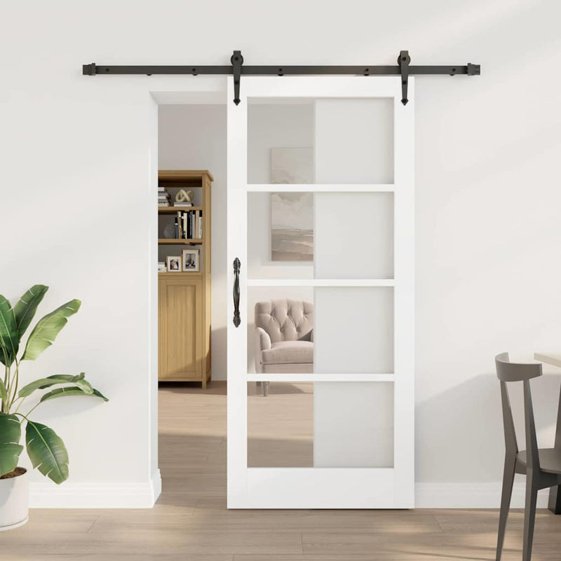 vidaXL Egyszerű Csúszó Ajtó Fehér 78 x 202 cm Fa és fém