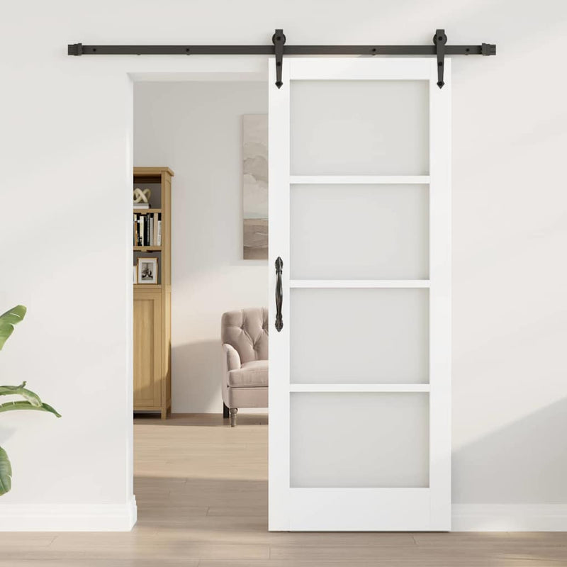 vidaXL Egyszerű Csúszó Ajtó Fehér 78 x 202 cm Fa és fém
