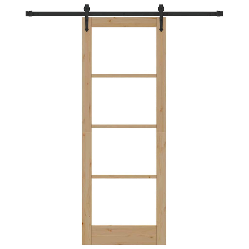 vidaXL Egyszerű Csúszó Ajtó Barna 78 x 211 cm Fa és fém